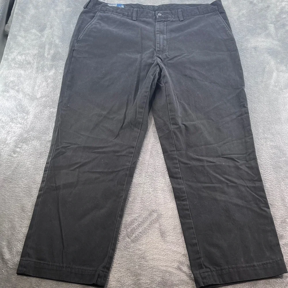 Polo Ralph Lauren Preston Pant Mens 40x32 Black Cotton Chino Straight Trousers
